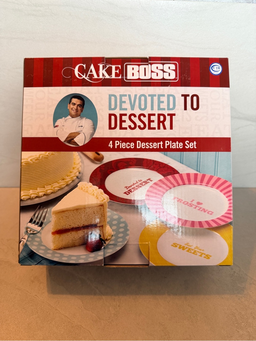 Cake Boss Devoted to Dessert 4-Piece Dessert Plate Set NEW